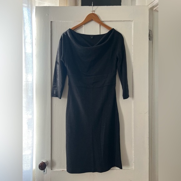 BOGO Ann Taylor Dark Gray Wool Longsleeve Dress - Picture 1 of 6